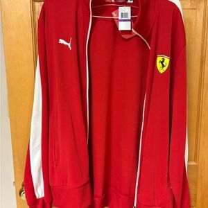 Puma Red and White Jacket with Ferrari Logo